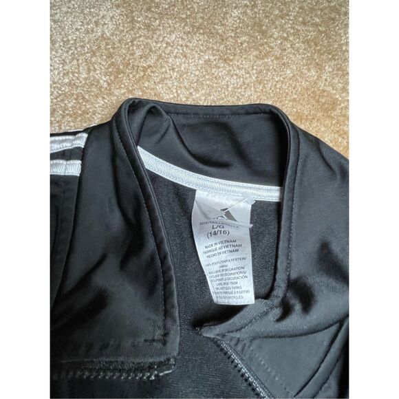 adidas boys Zip Front Iconic Tricot Jacket, Jet Black, Large US( 14/16) - Picture 2 of 3